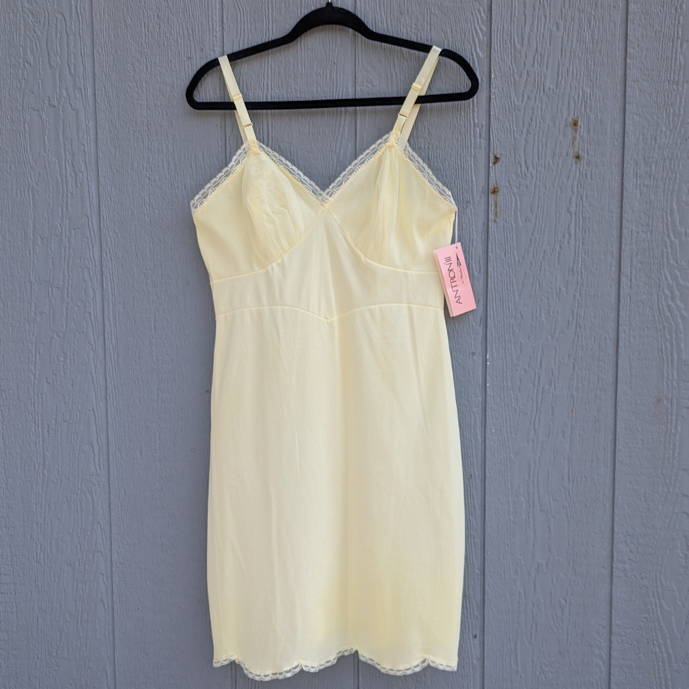 Vintage‎ Shadowline Lingerie Antron III Slip Dress Yellow Size 36